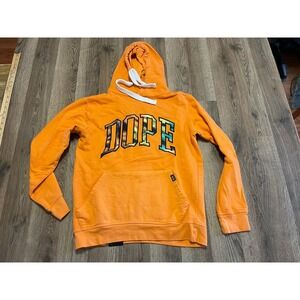 DOPE Hoodie, Women's Size Small, Orange, Pullover, Long Sleeve, Logo Print